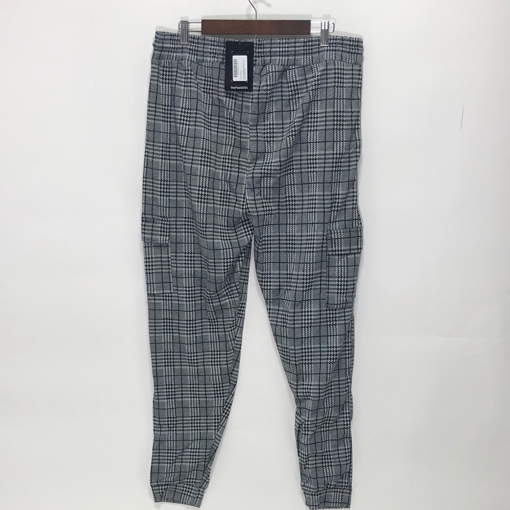 658 Men's Big and Tall Check Cuffed Cargo Joggers - Picture 4 of 4